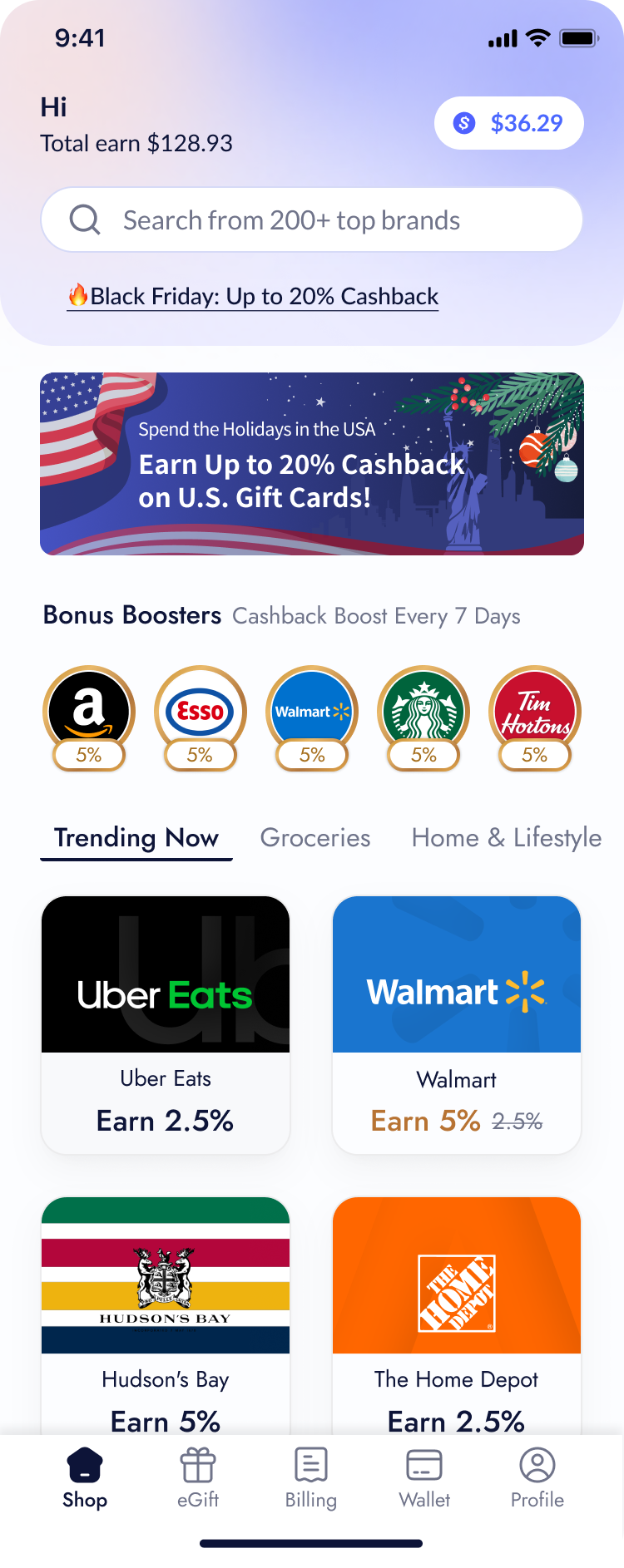 Snaplii shop homepage