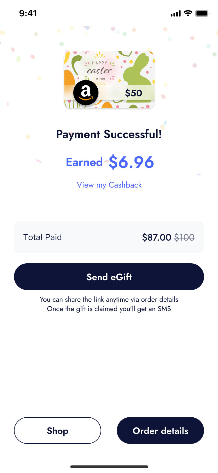 Payment successful